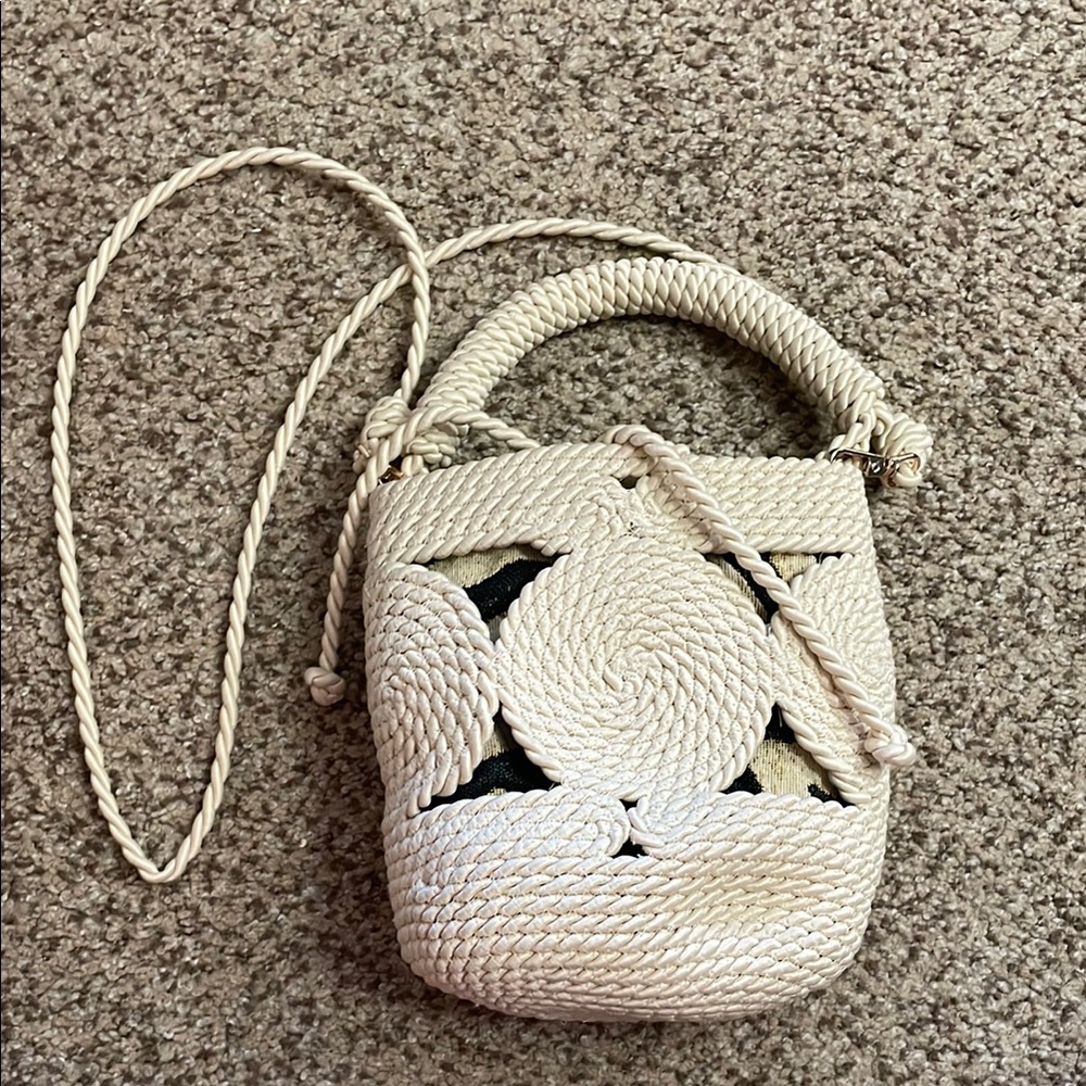 Elegant Beige Woven Handbag